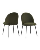 Sit - Set di 2 sedie Taylor con rivestimento verde, gambe nere - 49,5x47,5x84 cm
