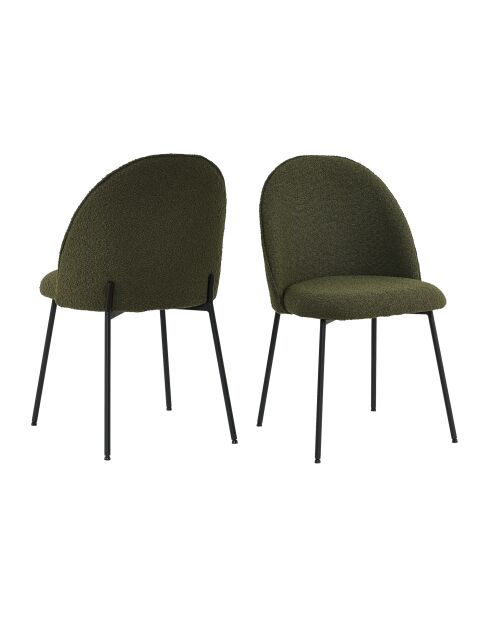 Sit - Set di 2 sedie Taylor con rivestimento verde, gambe nere - 49,5x47,5x84 cm