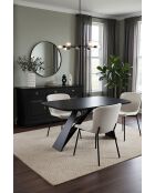 Sit - Lot de 2 chaises Sit&Chairs revêtement blanc, pieds noirs mats - 48x59x83cm