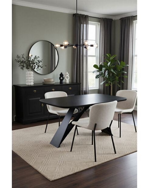 Sit - Lot de 2 chaises Sit&Chairs revêtement blanc, pieds noirs mats - 48x59x83cm