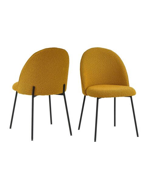 Sit — Set aus 2 Taylor-Stühlen mit senfgoldenem Bezug, schwarzen Beinen — 49,5 x 47,5 x 84 cm