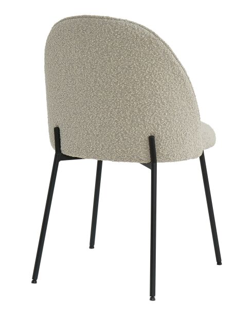 Sit - Lot de 2 chaises Taylor couverture gris-beige, pieds noirs - 49,5x47,5x84cm