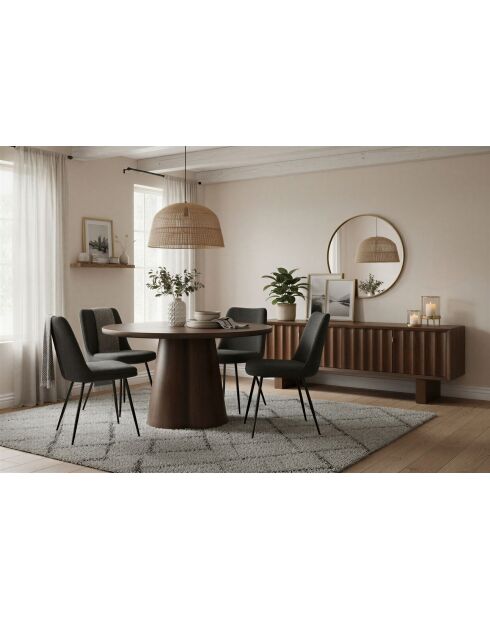 Sit — Set aus 2 Stühlen Sit&Chairs mit schwarzem Bezug, mattschwarze Beine — 58,5 x 46 x 83 cm