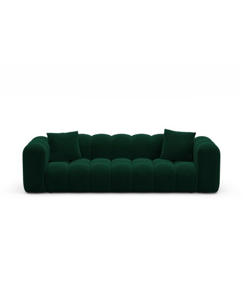 Astro flaschengrünes umwandelbares 3-Sitzer-Sofa aus Samt mit Kofferraum — 253 x 102 x 70 cm