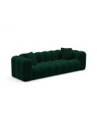 Astro bottle green 3-zits converteerbare fluwelen bank met kofferbak - 253x102x70 cm