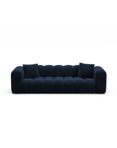 Astro Königsblaues umwandelbares 3-Sitzer-Sofa aus Samt mit Kofferraum — 253 x 102 x 70 cm