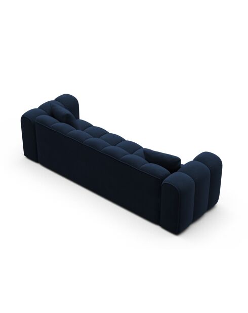 Astro Königsblaues umwandelbares 3-Sitzer-Sofa aus Samt mit Kofferraum — 253 x 102 x 70 cm