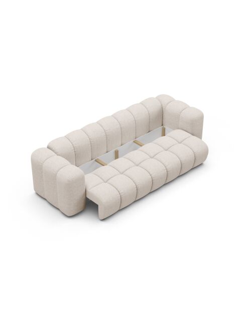 Astro beigefarbenes 3-Sitzer-Schlafsofa mit Kofferraum - 253x102x70 cm