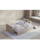 Ausziehbares 3-Sitzer-Sofa aus Kord mit Kofferraum Ribes hellgrau - 242x104x88 cm