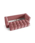 Lorella Flamant, ausziehbares 3-Sitzer-Sofa aus Samt mit Kofferraum, 252 x 98 x 85 cm