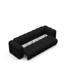 Sofá cama Astro negro de 3 plazas con baúl - 253x102x70 cm