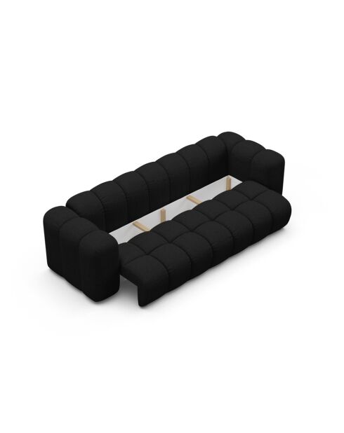 Astro schwarzes 3-Sitzer-Schlafsofa mit Kofferraum - 253x102x70 cm