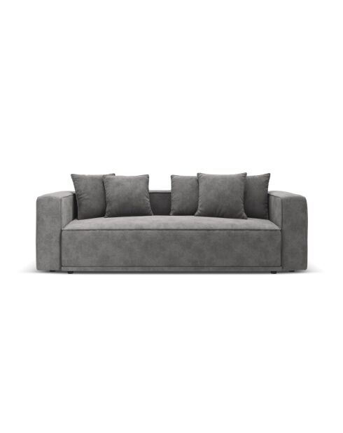 Ausziehbares 3-Sitzer-Sofa aus Samt mit Kofferraum Ribes grau - 242x104x88 cm