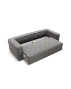 Ausziehbares 3-Sitzer-Sofa aus Samt mit Kofferraum Ribes grau - 242x104x88 cm