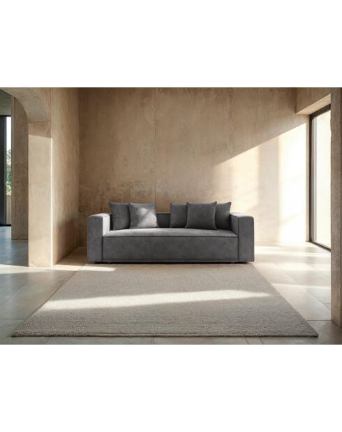 Ausziehbares 3-Sitzer-Sofa aus Samt mit Kofferraum Ribes grau - 242x104x88 cm