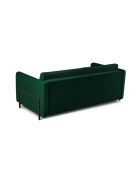 Canapé convertible en velours 3 places Yanis vert bouteille - 202x102x80 cm