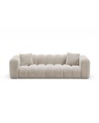 Astro, umwandelbares 3-Sitzer-Sofa aus Samt mit Kofferraum, 253 x 102 x 70 cm, ecru