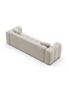 Astro, umwandelbares 3-Sitzer-Sofa aus Samt mit Kofferraum, 253 x 102 x 70 cm, ecru