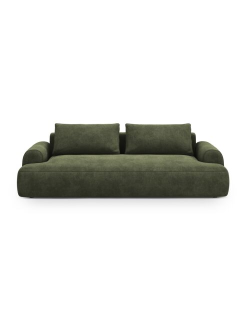 Orion grünes ausziehbares 4-Sitzer-Sofa aus Samt mit Kofferraum — 250x100x84 cm