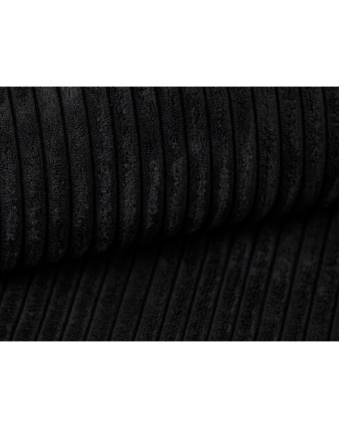 Sofá convertible de 3 plazas en la esquina derecha de pana con baúl Ribes negro - 266x160x88 cm