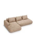 Orion Ecksofa für 5 Personen, umwandelbar, aus Samt, links, mit Kofferraum Orion, dunkelbeige — 275 x 142 x 84 cm