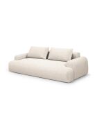 Sofá cama Orion de 4 plazas beige claro con baúl - 250x100x84 cm
