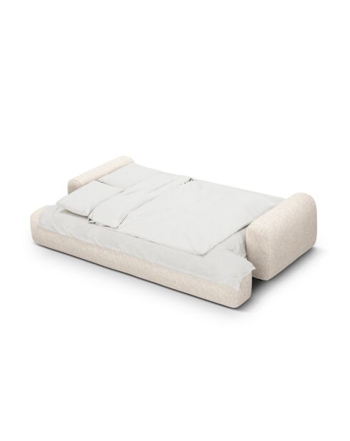 Sofá cama Orion de 4 plazas beige claro con baúl - 250x100x84 cm