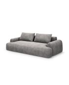 Canapé en velours convertible 4 places avec coffre Orion gris - 250x100x84 cm