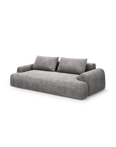 Oriongraues umwandelbares 4-Sitzer-Samtsofa mit Kofferraum - 250x100x84 cm