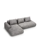 Oriongraues umwandelbares Ecksofa aus Samt mit Kofferraum für 5 Personen — 275 x 142 x 84 cm