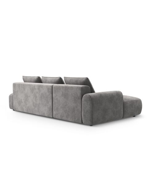 Oriongraues umwandelbares Ecksofa aus Samt mit Kofferraum für 5 Personen — 275 x 142 x 84 cm
