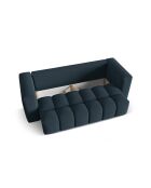 Divano letto Lorella blu scuro a 3 posti con baule - 252x98x85 cm