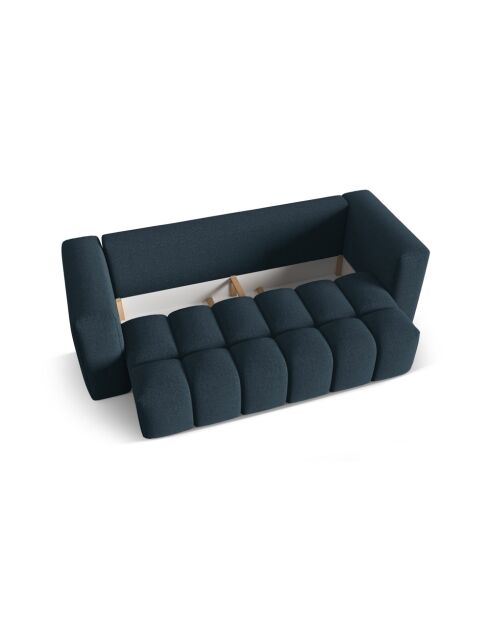 Lorella dunkelblaues 3-Sitzer-Schlafsofa mit Kofferraum - 252x98x85 cm