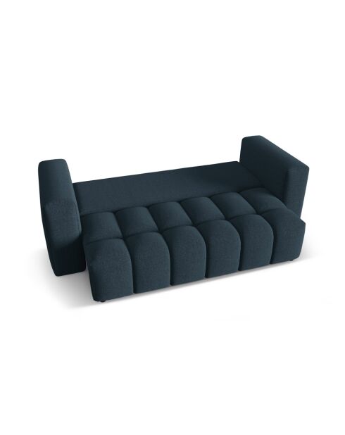 Lorella dunkelblaues 3-Sitzer-Schlafsofa mit Kofferraum - 252x98x85 cm