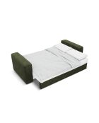 Divano angolare sinistro trasformabile in velluto a 3 posti con baule verde Ribes - 266x160x88 cm