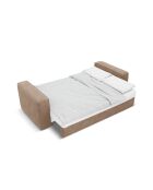 Ausziehbares 3-sitziges Ecksofa aus Samt links mit Truhe Ribes dunkelbeige - 266 x 160 x 88 cm