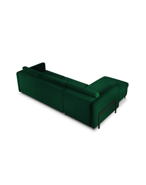 Yanis Ecksofa für 4 Personen, umwandelbar, links, aus Samt, 260 x 170 x 80 cm, flaschengrün