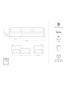 Yanis Ecksofa für 4 Personen, umwandelbar, links, aus Samt, 260 x 170 x 80 cm, flaschengrün