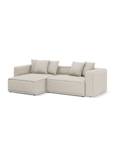 3-Sitzer-Ecksofa links mit Kofferraum Ribes beigegrau - 266x160x88 cm