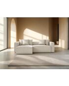 3-Sitzer-Ecksofa links mit Kofferraum Ribes beigegrau - 266x160x88 cm