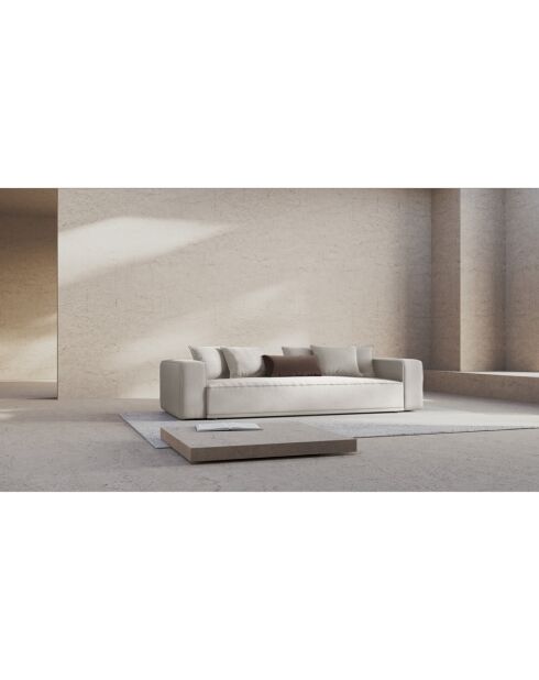 Canapé convertible 3 places avec coffre Ribes argent - 242x104x88 cm