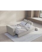 Canapé convertible 3 places avec coffre Ribes argent - 242x104x88 cm