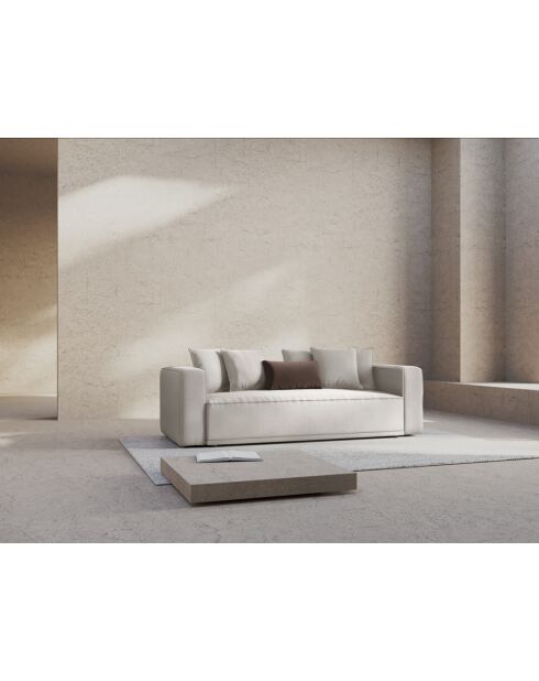 Canapé convertible 3 places avec coffre Ribes argent - 242x104x88 cm