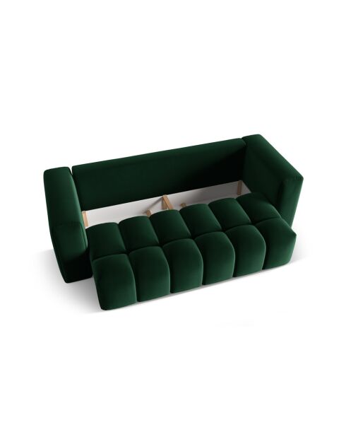 Lorella 3-Sitzer-Wandelsofa aus Samt mit Kofferraum, flaschengrün — 252 x 98 x 85 cm