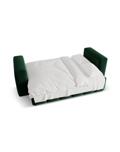 Lorella 3-Sitzer-Wandelsofa aus Samt mit Kofferraum, flaschengrün — 252 x 98 x 85 cm
