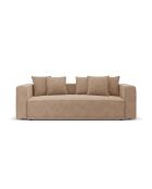 Ausziehbares 3-Sitzer-Sofa aus Samt mit Kofferraum Ribes dunkelbeige - 242x104x88 cm