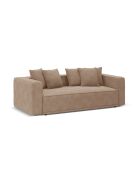 Ausziehbares 3-Sitzer-Sofa aus Samt mit Kofferraum Ribes dunkelbeige - 242x104x88 cm