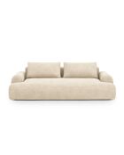Orion hellbeiges ausziehbares 4-Sitzer-Sofa aus Samt mit Kofferraum — 250x100x84 cm