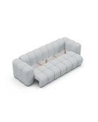 Canapé convertible 3 places avec coffre Astro gris clair - 253x102x70 cm