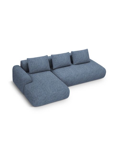 Orion umwandelbares Ecksofa für 5 Personen links mit Kofferraum Orion blau melange - 275x142x84 cm